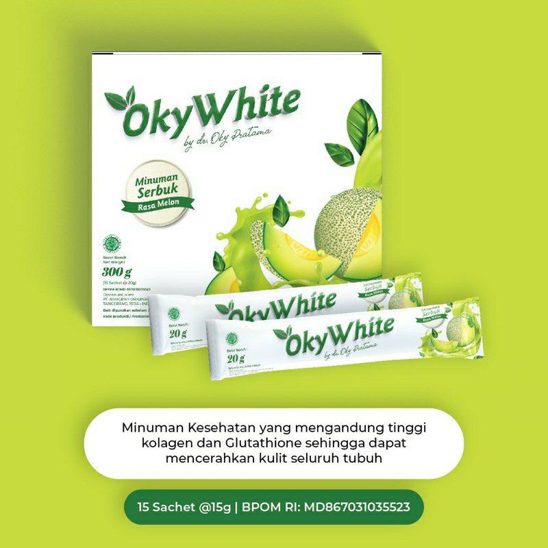 Okywhite Pemutih Badan Supplement Pemutih  Minuman collagen glutaskin bening skincare dr oky pratama
