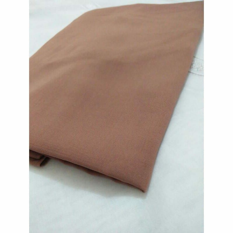 Kerudung Bergo Maryam Tali Non Pet Moscrepe Premium Hijab Instan Jilbab Instant Krudung Polos-Mocca