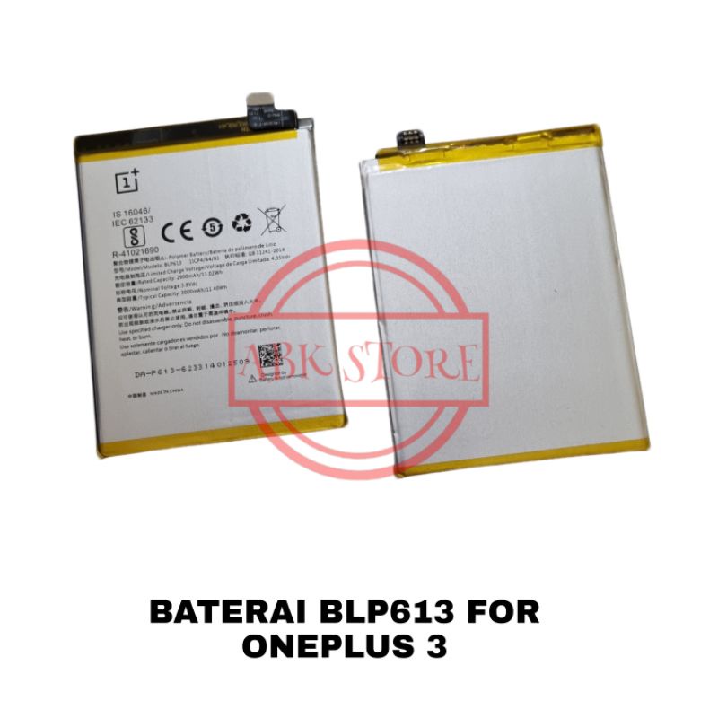 BATRE BATERAI BATTERY ONEPLUS 3 | ONE PLUS 3 BLP613 ORIGINAL