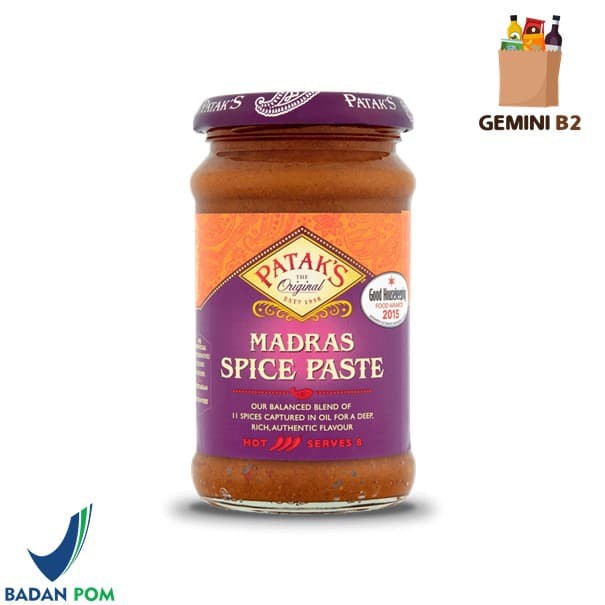 

Pataks Madras Spice Paste / Bumbu Kari India 283Gr Produk UK Limited