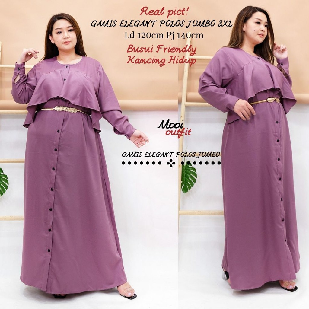 Gamis Polos Jumbo Xxxl- Gamis Lebaran Jumbo- Gamis Kondangan Jumbo- Gamis Seragam Jumbo- Gamis Murah