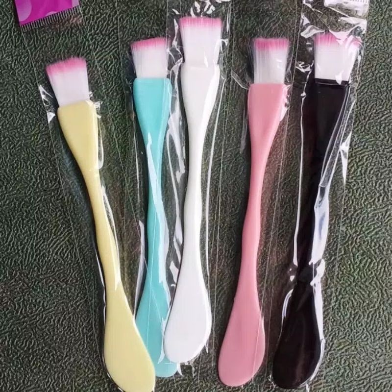 KUAS MASKER WAJAH 2in1 KUAS PLUS SPATULA /KUAS BRUSH/KUAS MASKER SILIKON KARET MAKE UP
