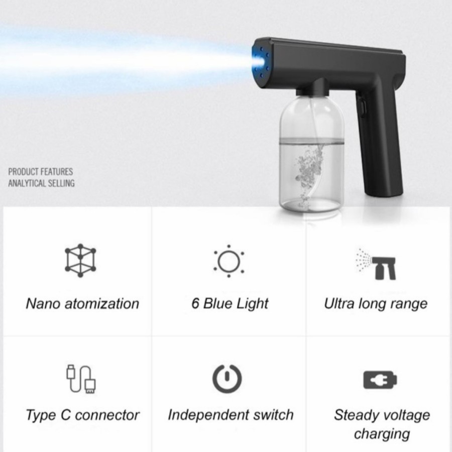 Nano Spray Disinfectant UV Spray Gun Wireless 100%