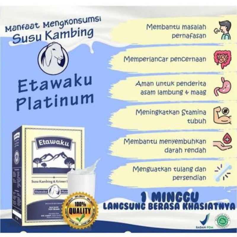 Etawaku Platinum Susu Kambing Etawa Bubuk 200 Gram Platinum