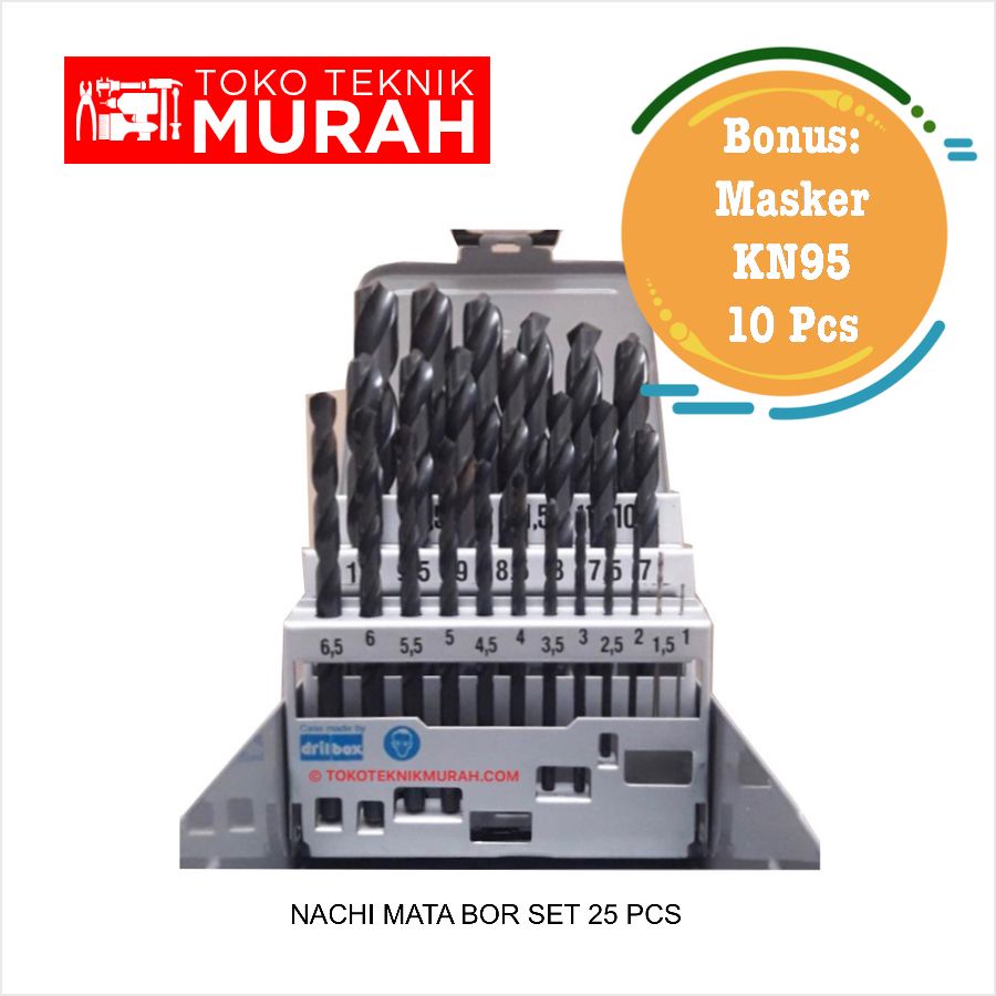 Nachi Mata Bor Besi Set 1 - 13mm - 25Pcs Drill Bits 13 mm - 25 Pcs Original Asli