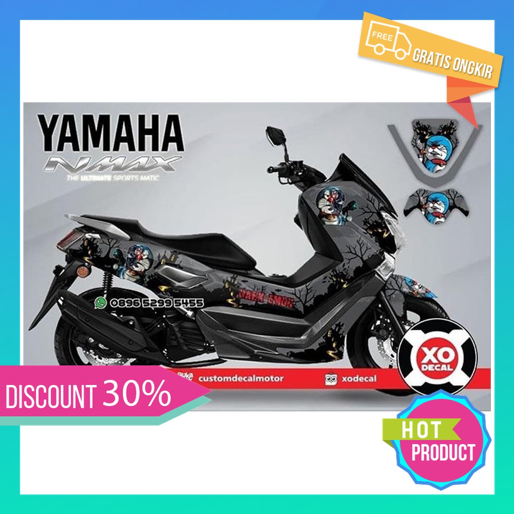 Ready Decal Sticker Yamaha Nmax Doraemon Robotic Design Terbatas