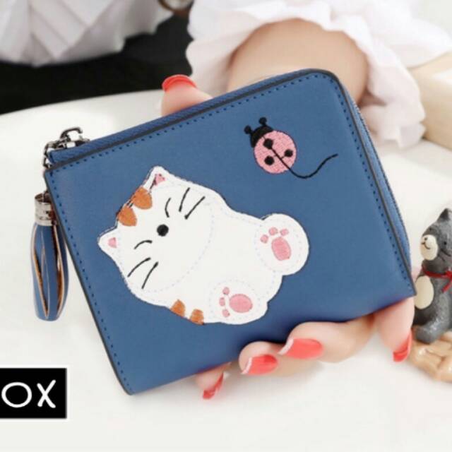 Dompet mini lipat +seleting /dompet wanita /dompet mini/dompet lipat /dompet cat lucu