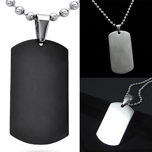 Hu Hu Hu Hu Hu Alat Bantu Pasang Kacamata♡ Kalung Bentuk Persegi Panjang Bahan Stainless Steel 316L Gaya Punk Untuk Pria Dan Wanita