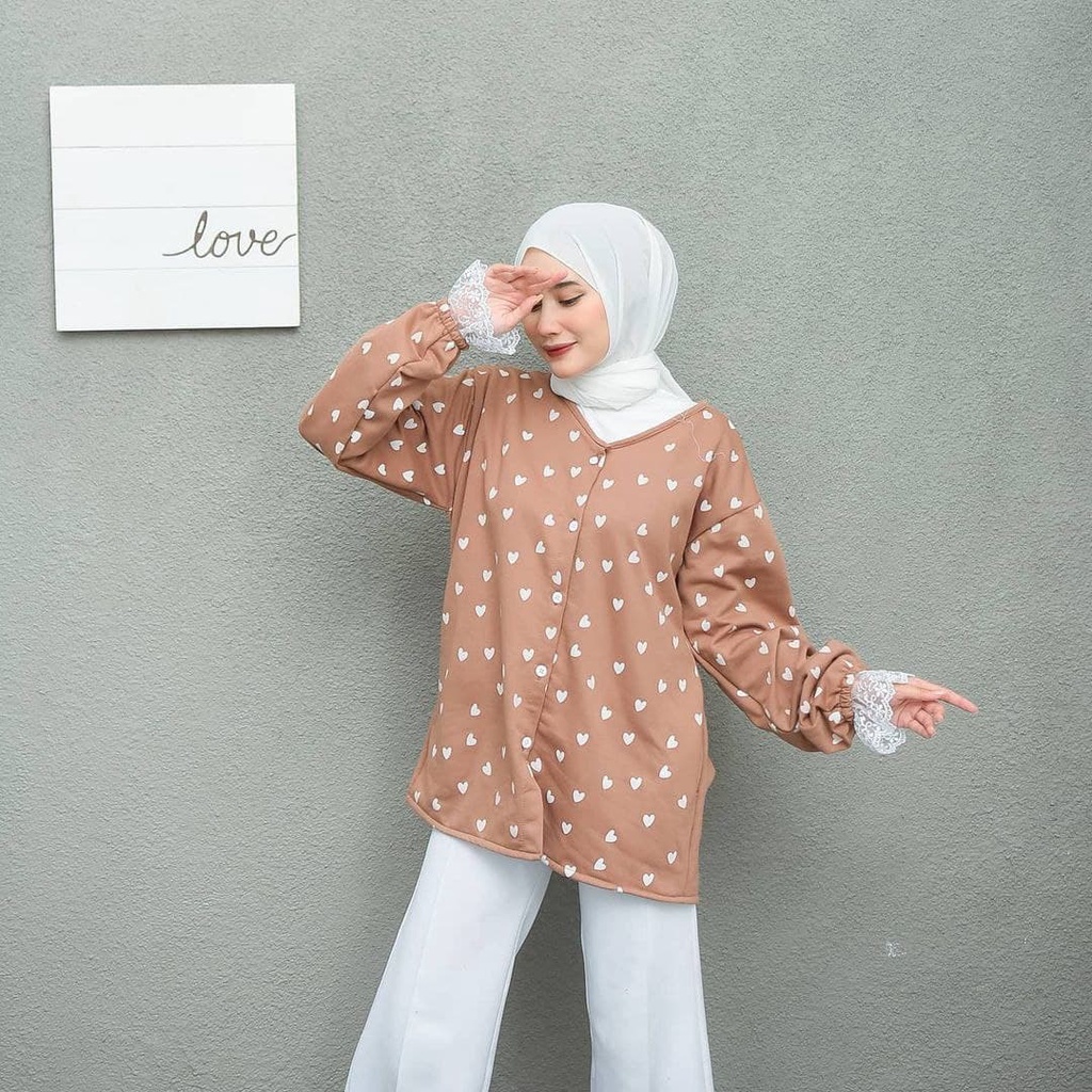 Nara Grosir - Lace Love Outer  | Fashion Terkini | Sweater Termurah