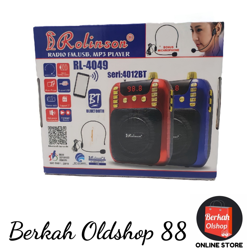 Berkah Oldshop 88 - Speaker Pinggang MP3 + Radio + Mic Rolinson RL- 4012