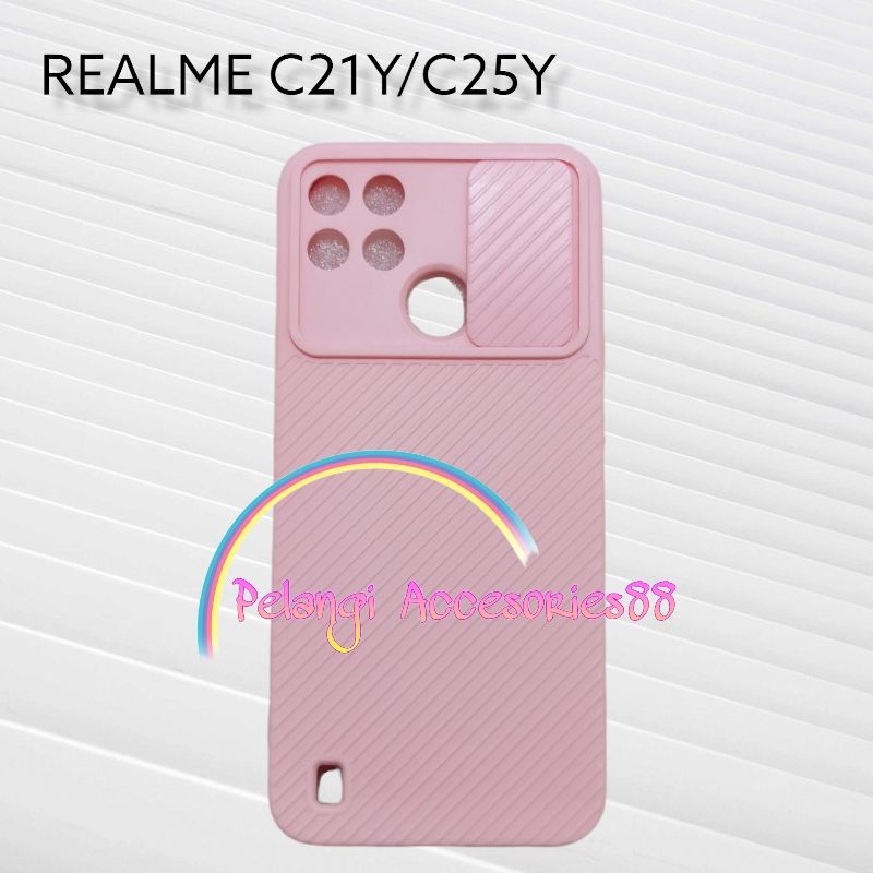 CASE REALME C21Y / C25Y CASE SOFTCASE SLEDING WARNA WARNI