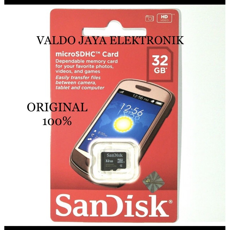 SANDISK MICRO SD 32GB Class 4 MicroSD SANDISK 32GB Micro SD Card Memori Card