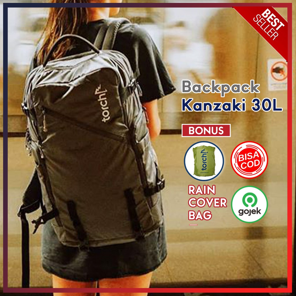 TORCH Tas Ransel Backpack Pria Kanzaki 30 Liter Punggung BESAR Traveling Kuliah Laptop Up to 15 inch