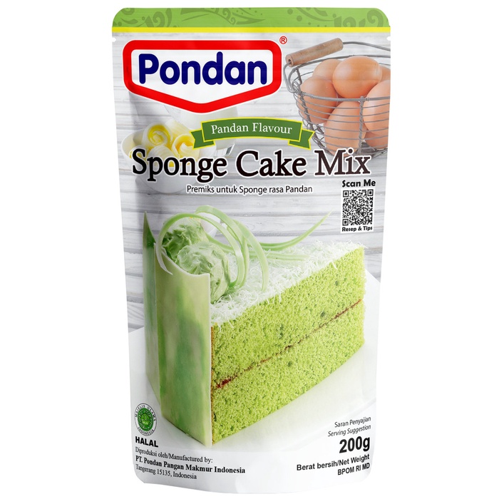 

hbt204tt Pondan Sponge Cake Mix Pandan 200G Da01D100