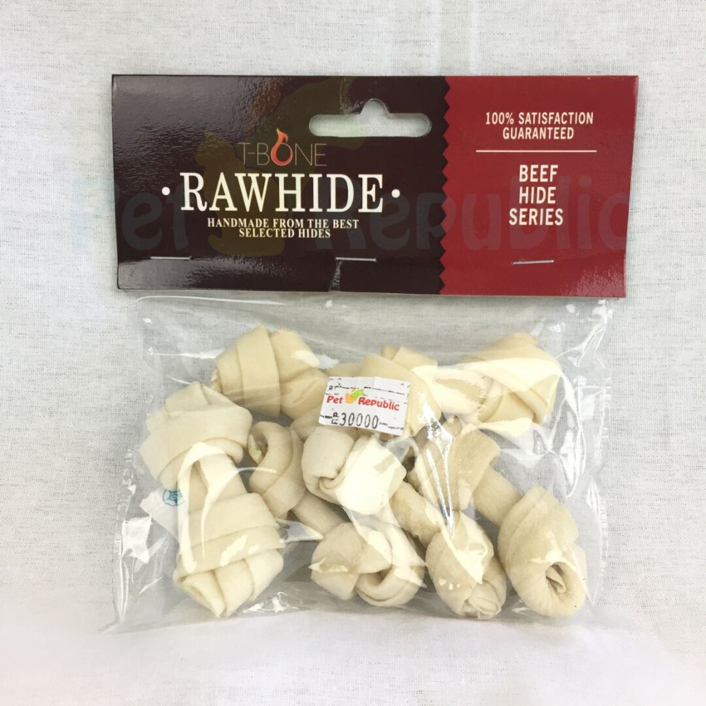 

TBONE Snack Anjing Dental Chew Rawhide Milk Knot Bone Mini 6pcs