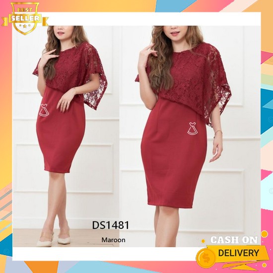 Trendy Dress Muslim Wanita Lenora Midi Dress Bahan Katun Rayon Dres Muslim Wanita Kekinian 2021 Dres