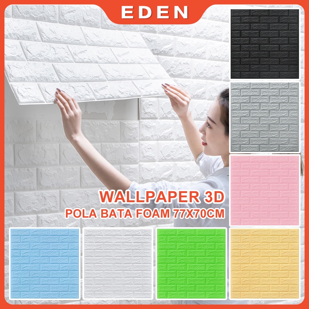 Wallpaper Dinding Foam 3D Dekor Kamar Motif Batu Bata Wallpaper High Quality