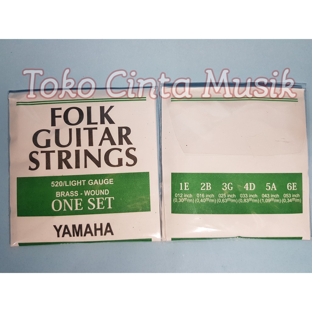 Senar Gitar Akustik String Yamaha Lokal/ Folk Guitar Strings Yamaha 520 Ligh Gauge. 1 Set