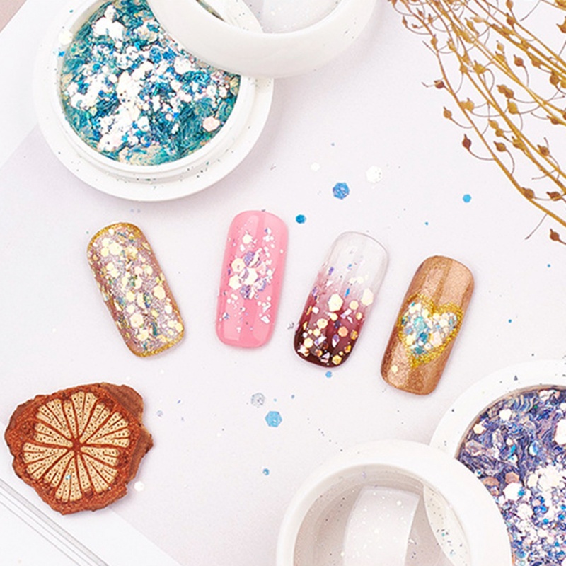 Siy Payet Asimetris Warnawarni Untuk Dekorasi Nail Art Diy