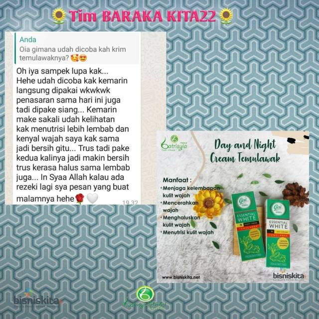 

Gizi Cream Temulawak Whitening Batrisyia