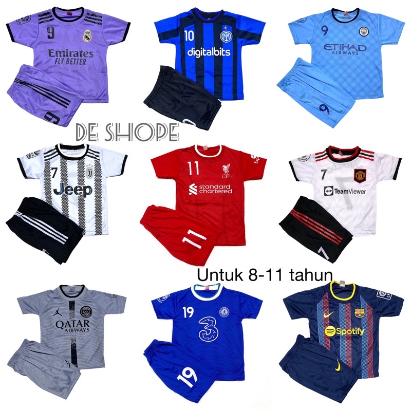 SETELAN BAJU BOLA ANAK TERBARU UNTUK UMUR 7-10 TAHUN TERMURAH KAOS OLAHRAGA FUTSAL LAKI