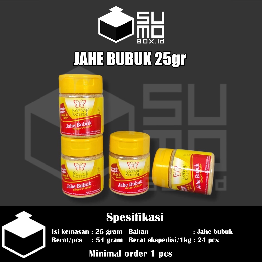 

Jahe Bubuk Koepoe Koepoe 25gram / Bubuk Jahe Kupu