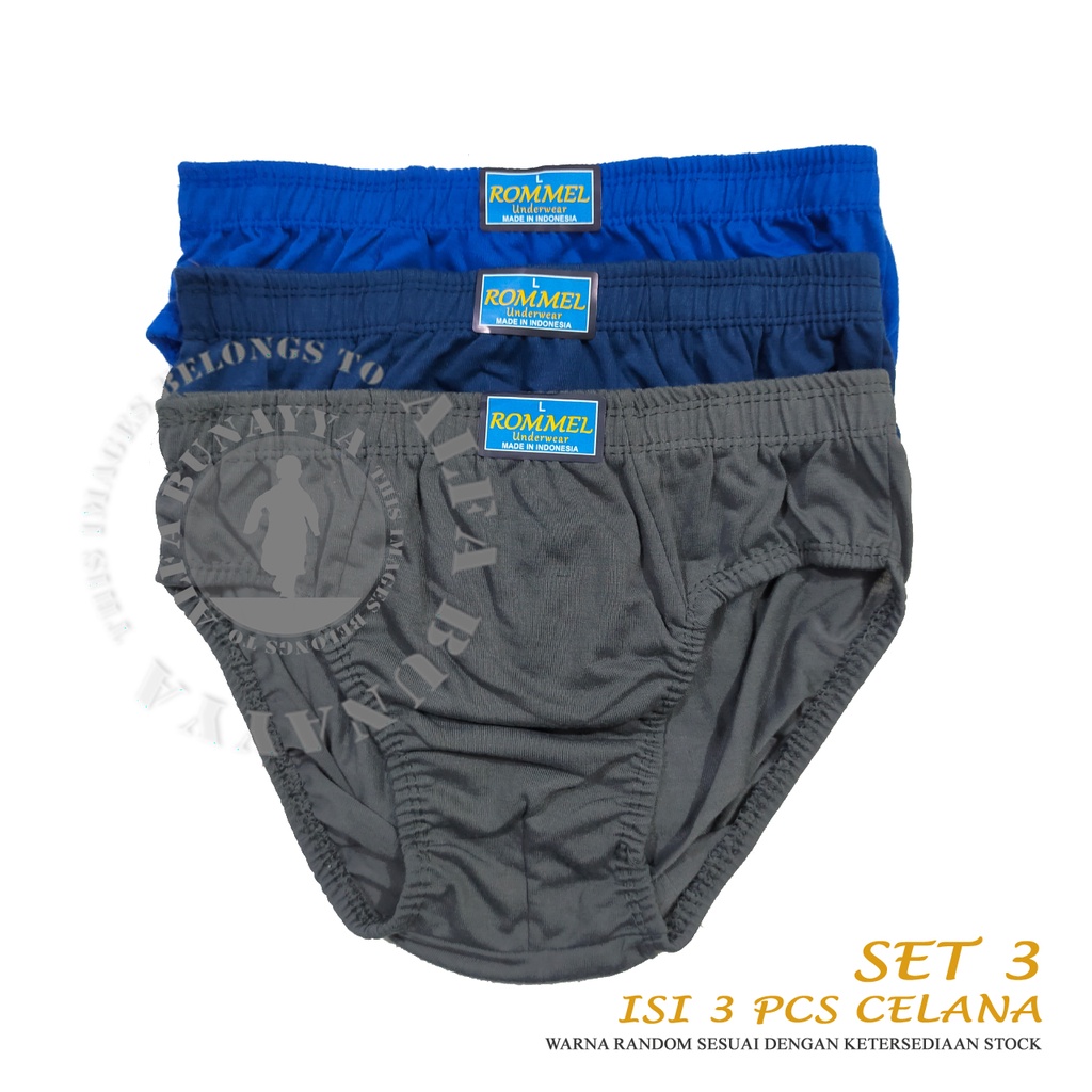 3 Celana Dalam Pria ROMMEL BRIEF - RML BR01 - CD Dewasa - Remaja - Katun