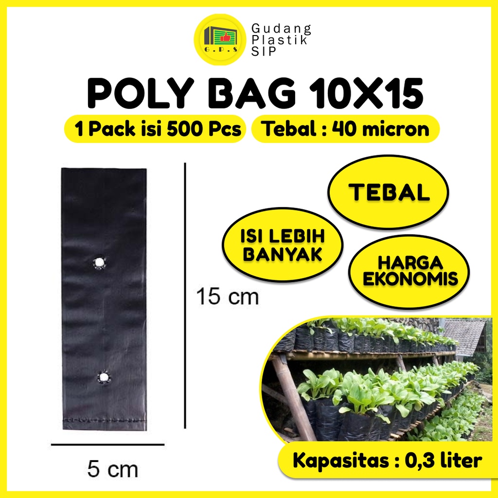 PLASTIK POLYBAG TANAMAN  15x10 cm