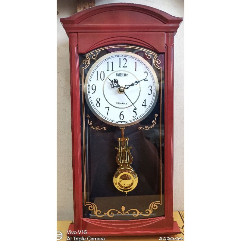 Jam Dinding GOLDSTONE GS-1521 Bandul Bergoyang Diameter 40 x 20 Cm Best Seller
