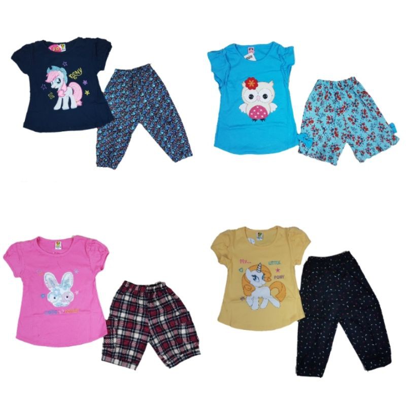 SETELAN FASHION ANAK PEREMPUAN 2-7 TAHUN  MOTIF RANDOM CAMPUR