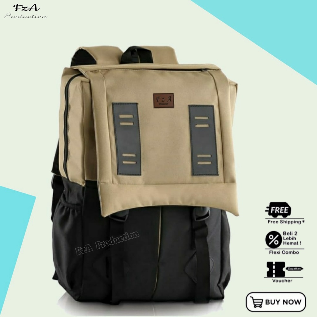 FzA Official - Tas Ransel Distro Casual Pria Wanita / Tas Ransel Laptop Backpack Sekolah Kuliah Distro Original Tas Punggung Laptop - BGE