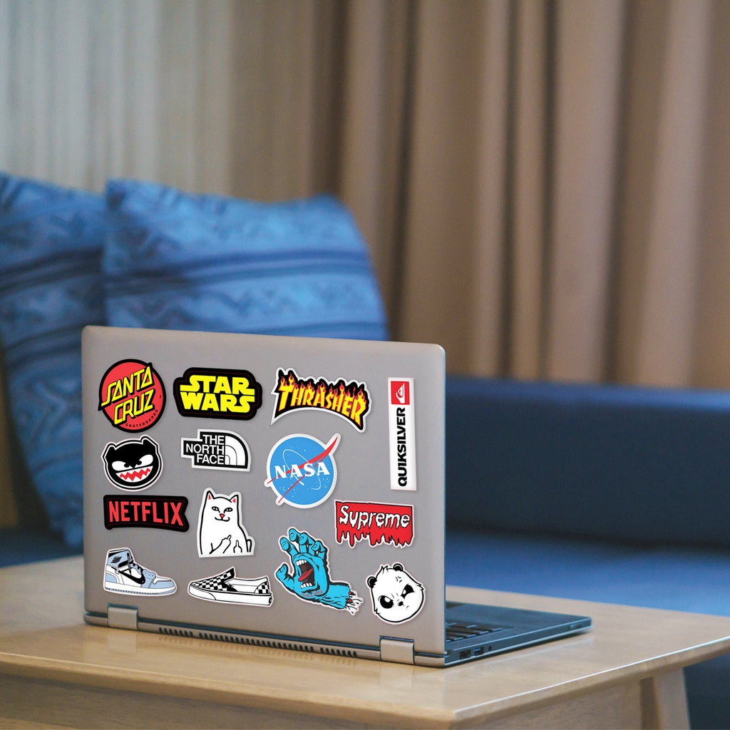 24pcs Stiker Sticker Aesthetic logo brand nasa netflix untuk laptop case tumbler stiker laptop