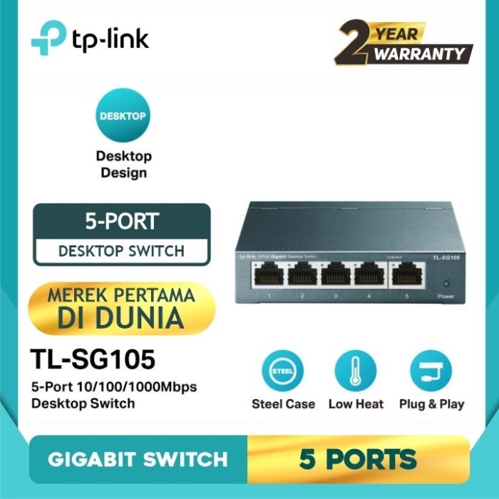 TP-Link TL-SG105 Mini switch 5 port Gigabit Desktop Switch