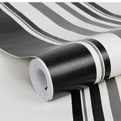 Wallpaper Merk Bobi  / Wallpaper Sticker garis hitam putih 5351 Ukuran 9mx45cm