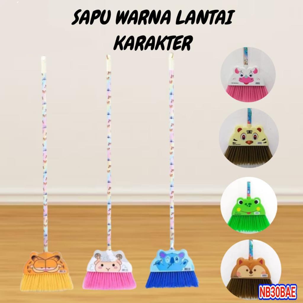 Sapu lantai rumah bahan nylon karakter hewan lucu
