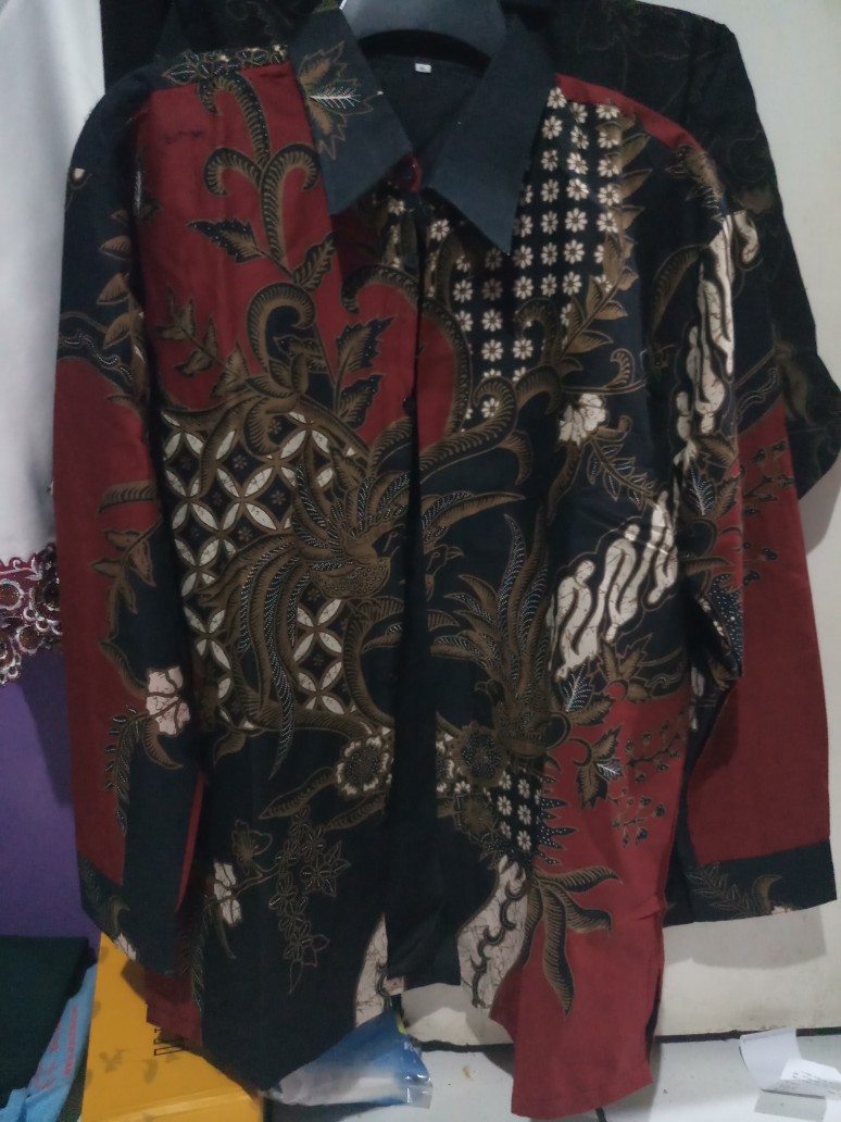 Mahkota Pendek Kemeja Batik Pria Full Furing Bahan Katun Halus Primisima