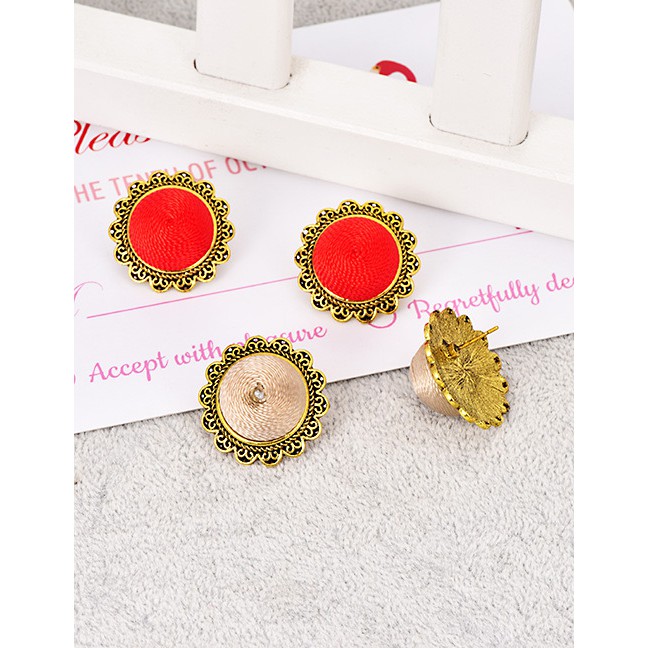 LRC Anting Tusuk Fashion Alloy Wax Rope Sun Flower Earrings F3291X