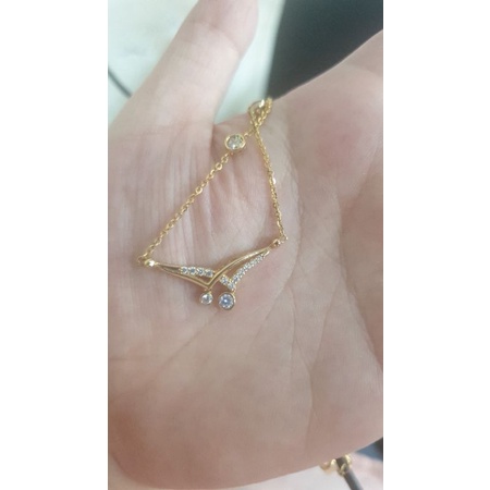 kalung koye pita permata putih annyeong korea emas asli 8k 375 mas muda murah