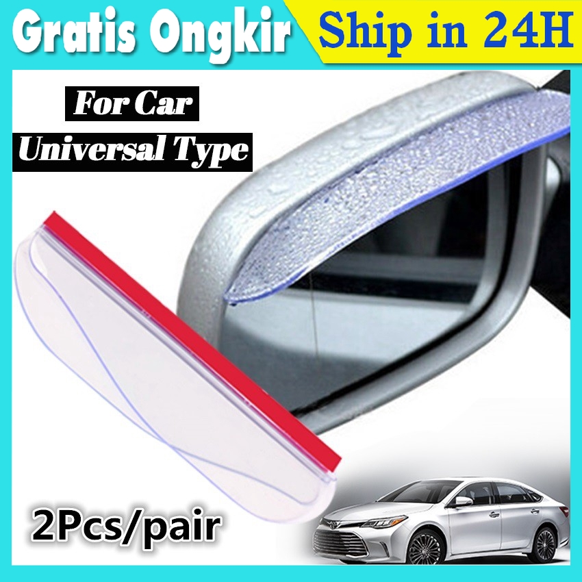 2PC Pelindung Hujan Kaca Spion Mobil Car Rearview Mirror Sticker Rain Eyebrow Weatherstrip Rainproof