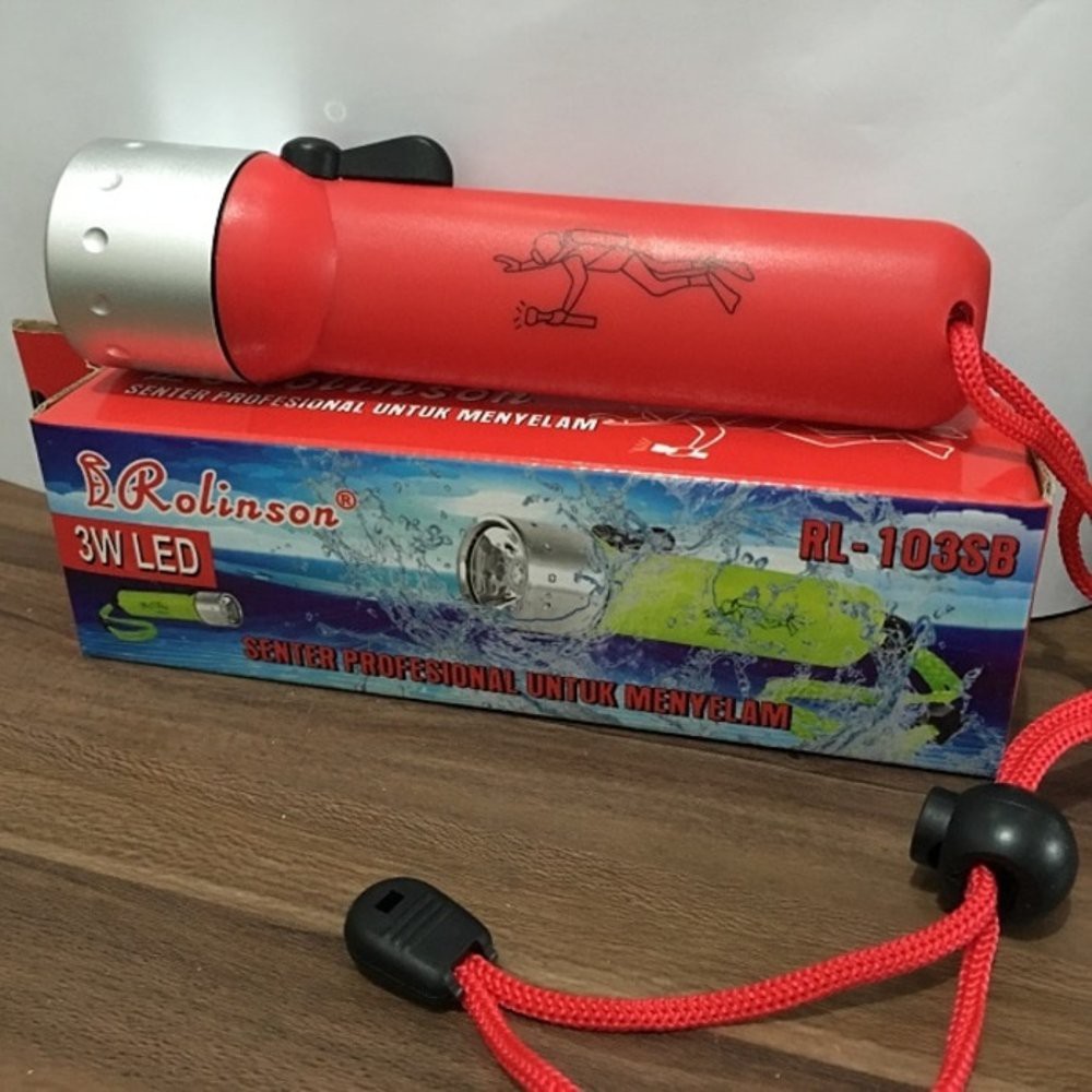 Senter Selam Flashlight For Diving CREE 3W LED Lampu Anti Air Cahaya Tahan Dalam Laut Nyelam Light-2