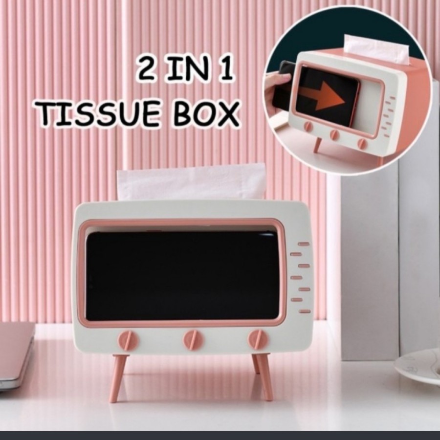 Tempat tissue hp phone holder model tv box serbaguna drakor movie new masak nonton youtube resep