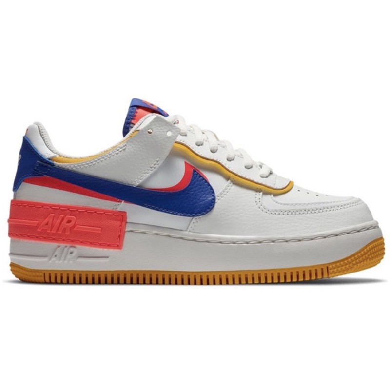 NIKE AIR FORCE 1 SHADOW WHITE FLASH CRIMSON ASTRONOMY BLUE ORIGINAL