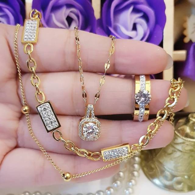 Titanium set perhiasan 2956k