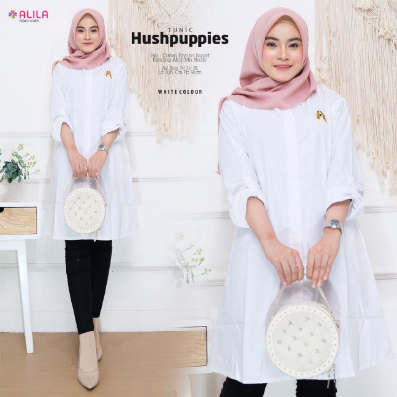 HUSHP TUNIC / TUNIK PUTIH / TUNIK POLOS / TUNIK WANITA