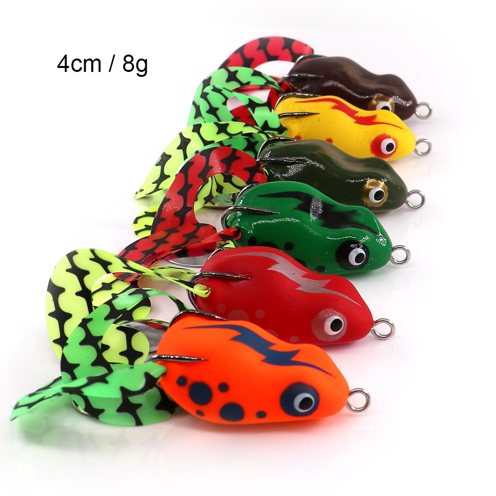 Umpan Pancing Softlure Bentuk Katak Ukuran 4cm / 8g Dengan Kail Ganda