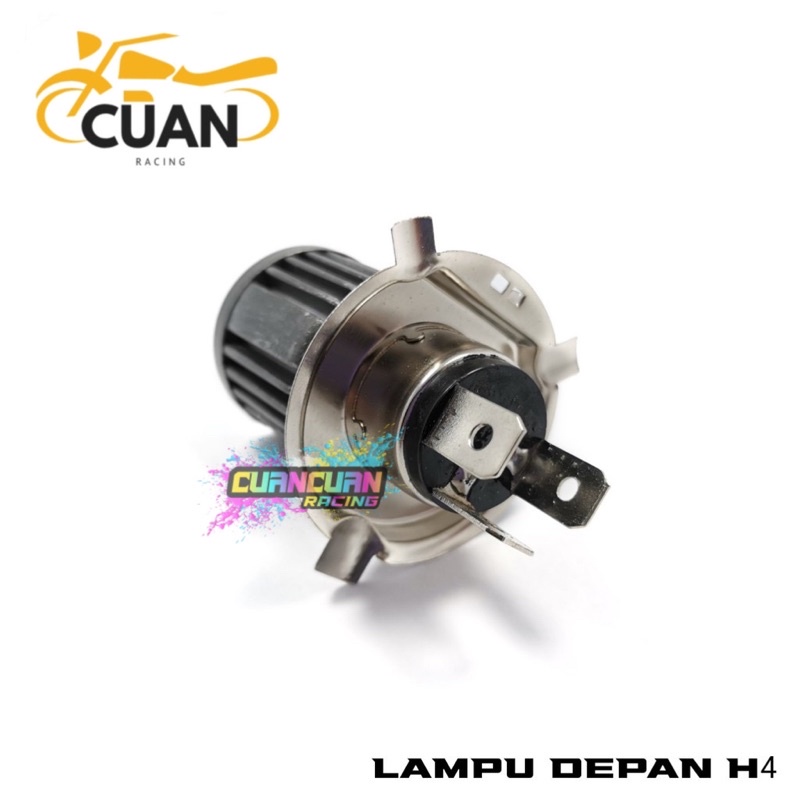 Lampu LED Motor Depan Projie Socket H4 Vixion M3A PRO Hi/Lo 2Warna Arus AC DC PNP Watt 18+18