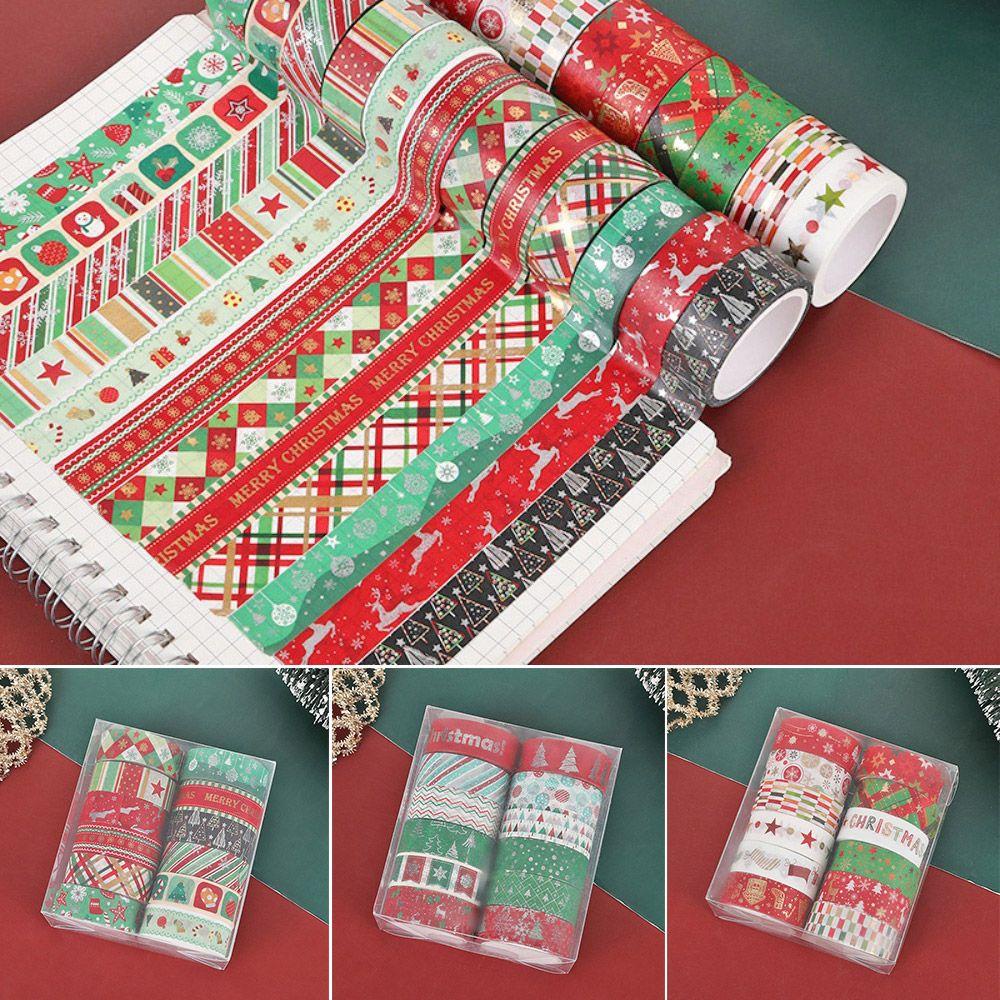 R-flower 12pcs/set Washi Tape Sastra Merry Christmas Scrapbooking Gadis Hati Little Fresh INS DIY Bahan