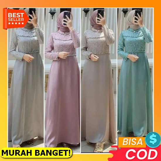 Baju Wanita Gamis Terbaru Masakini 2022 Shelly Set / Terlaris / Termurah / Gamis Kondangan / Gamis P