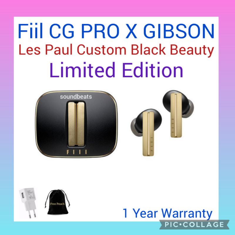 Fiil CG Pro X Gibson Les Paul Custom Black Beauty Limited Edition TWS Earphone Bluetooth 5.1 ANC Ambient