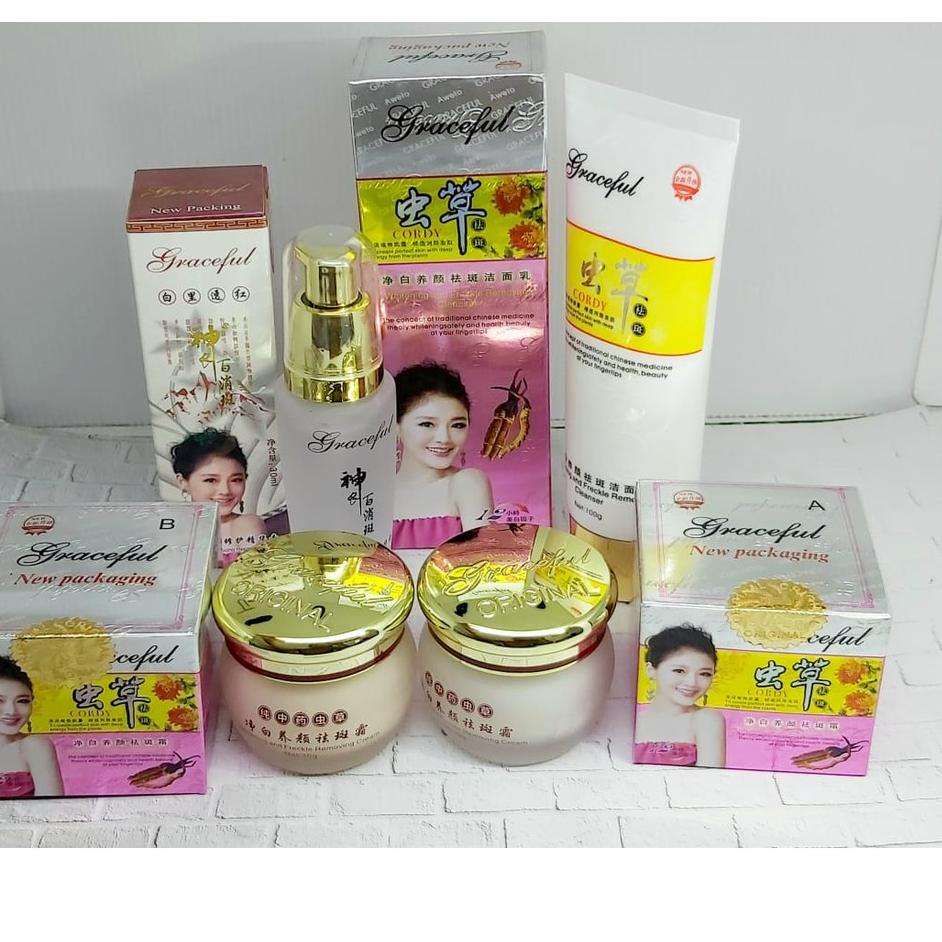 ➢ CREAM CORDY CORDYCEPS GRACEFUL SET + SABUN + SERUM BENING YU CHUN MEI LENGKAP ORIGINAL ➩